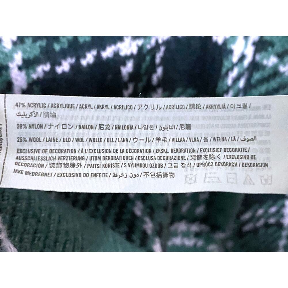 Abercrombie & Fitch Plaid Cropped Sweater Women XS Green Blue Preppy Comfort Y2K - Picture 5 of 5